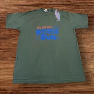 Vintage Florida Beach Bum Graphic T-Shirt XL Made in‎ USA Tourist Tee